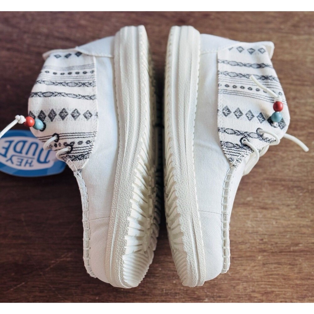 Women’s Size 7 Hey Dude Wendy Mid Boho Mix Baja Cream 40751-1MW NIB - Picture 4 of 8